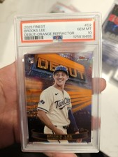 2025 Topps Finest Debut Orange Refractor Brooks Lee #D2 /25 PSA 10 Gem Mint 