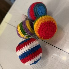 NEW Crocheted Hacky Sack Footbag - 1 Footbag Random Color  Design