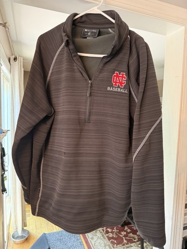 Holloway Uomo XL Baseball 1/4 Zip Pullover Giacca Grigio con Tasche