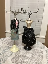 2 Vintage Mannequin Jewelry Organizer Stand Necklace/ Bracelet Holder