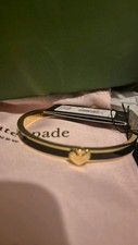 Image of Kate Spade Everyday Spade Thin Enamel Bangle black bracelet