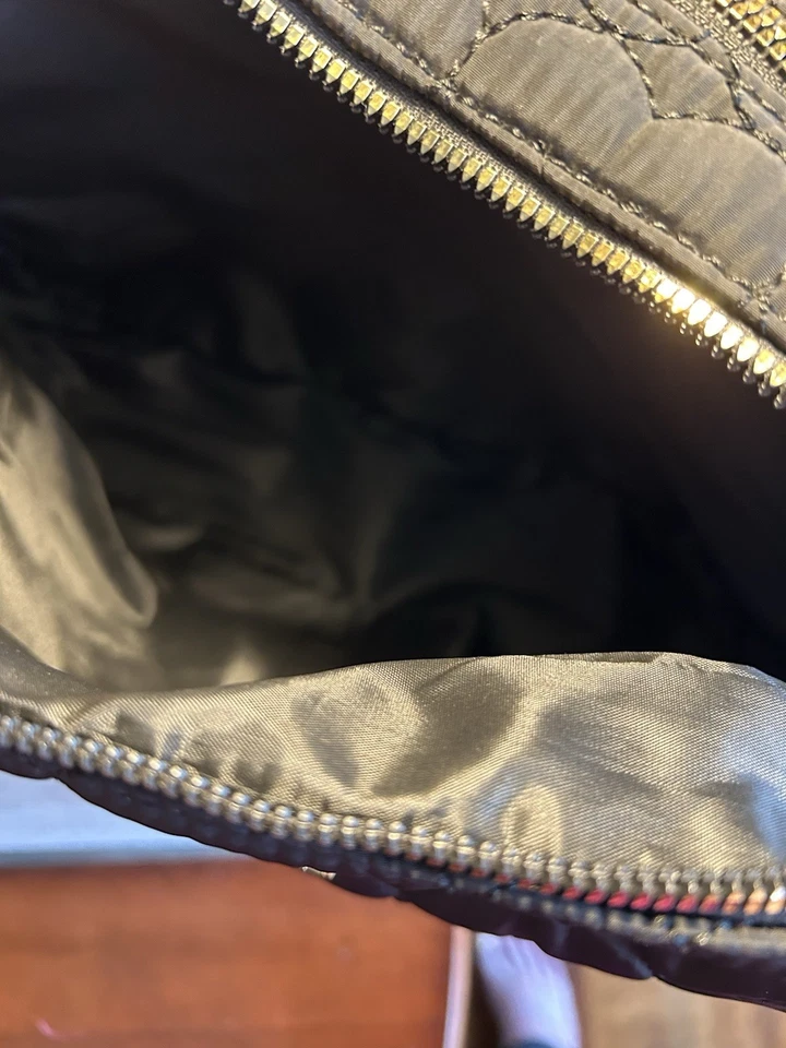 Betsey Johnson Black Quilted Hearts Double Zip Cosmetic/TravelCase - Image 3 of 3