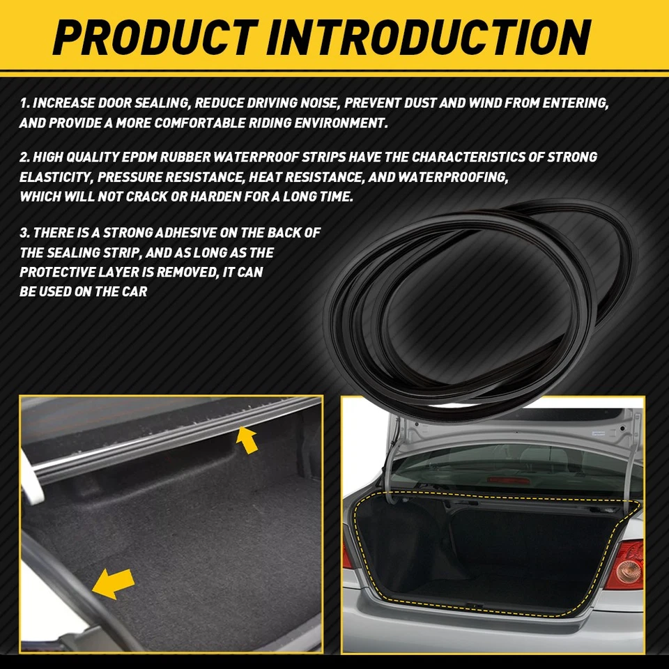 Tira de sellado de goma para tapa de maletero trasero para Toyota Corolla/Matrix 2003-08 Foto 4 de 4