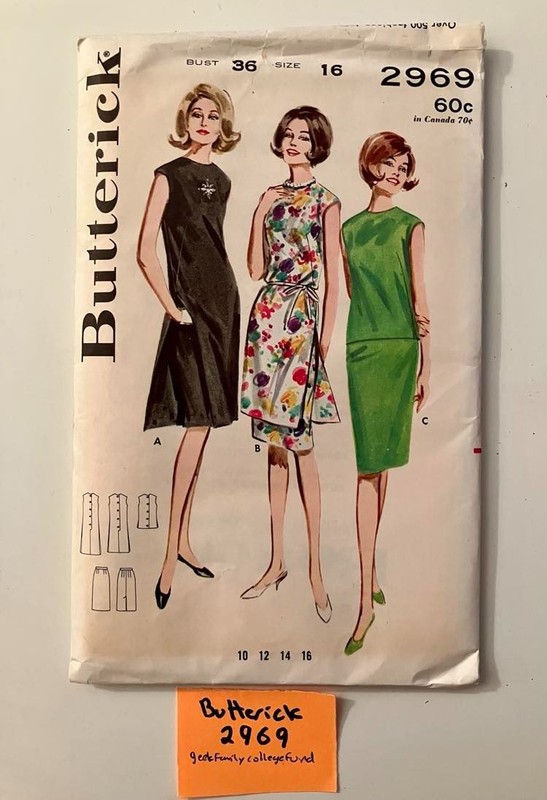 Butterick 2969 Vintage Misses Two-Piece Dress Size 16 Bust 36 Uncut