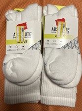 Hanes Men's Absolute Active Crew Socks Perfected 6 Pairs 6-12 White NEW
