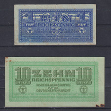 Germany DEUTSCHLAND   1 AND 10 Reichspfennig ND 1942  VG+F &397