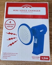Holiday Time Blue Mini Voice Changer 4 Hilarious Voices For All Ages Novelty Toy