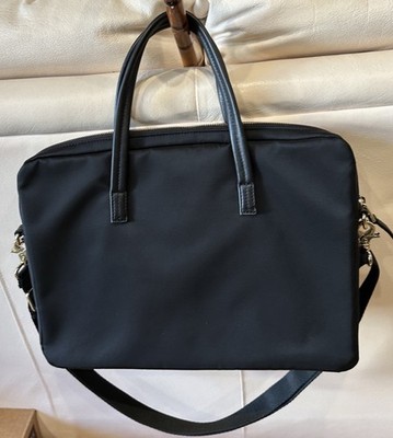KNOMO London Hanover Black Slim 14 in. Laptop Nylon Leather  display picture 1