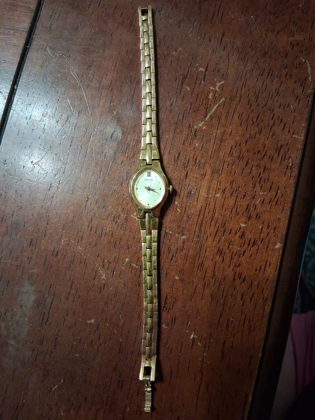 Womans Vintage Pulsar Gold Color Watch Y481-X028 Needs Serviced