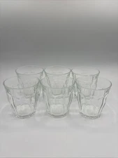 DURALEX Picardie Glasses Set Of 6 MADE IN FRANCE 3 1/2” Tall 8fl oz to brim Used