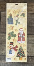 K Company Embossed Stickers Christmas Characters Santa Snowman Tree Polar Bear