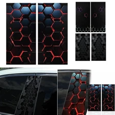 Stylish For Honeycomb Decal for Car B Pillar Set of 2 Waterproof Stickers