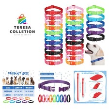 Bulk 27 Colorful Dog Collars - Adjustable Nylon for Small to Large Dogs
