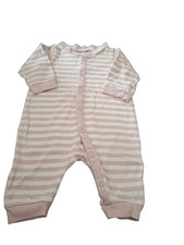 Nr.83 Baby M&auml;dchen Pyjama Schlafanzug Rosa/Weiss gr.50/56