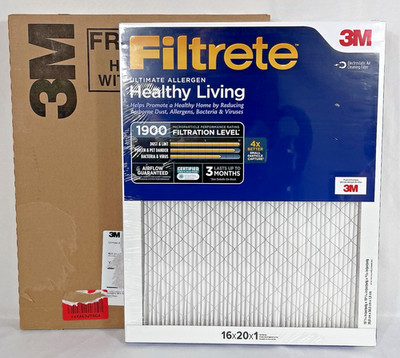 2-Pack Filtrete 3M Ultimate 16x20x1 Allergen Reduction 1900 Filter Merv 13 - NEW