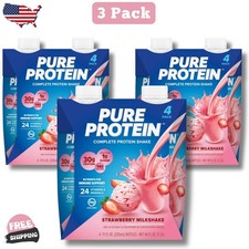 Pure Protein,  Strawberry Complete Protein Shake, 30g Protein. (3 Pack)