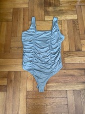 Abercrombie Fitch Soft A F Collection Ruched Olive Green Bodysuit XL