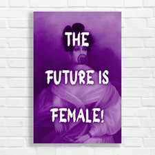 The Future is Female! Purple Canvas Print Large Picture Wall Art