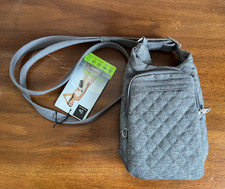 Travelon Anti-Theft Boho Insulated Water Bottle Tote - NEW w/tags - Gray