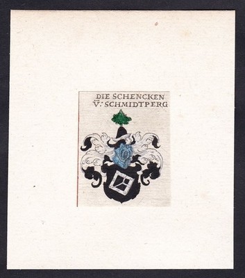 Schenck von Schmittburg Wappen coat of arms Heraldik Kupferstich 17. Jh.