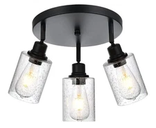 3 Light Modern Track Lighting with Flexibly Rotatable Light Head, Black Track Li