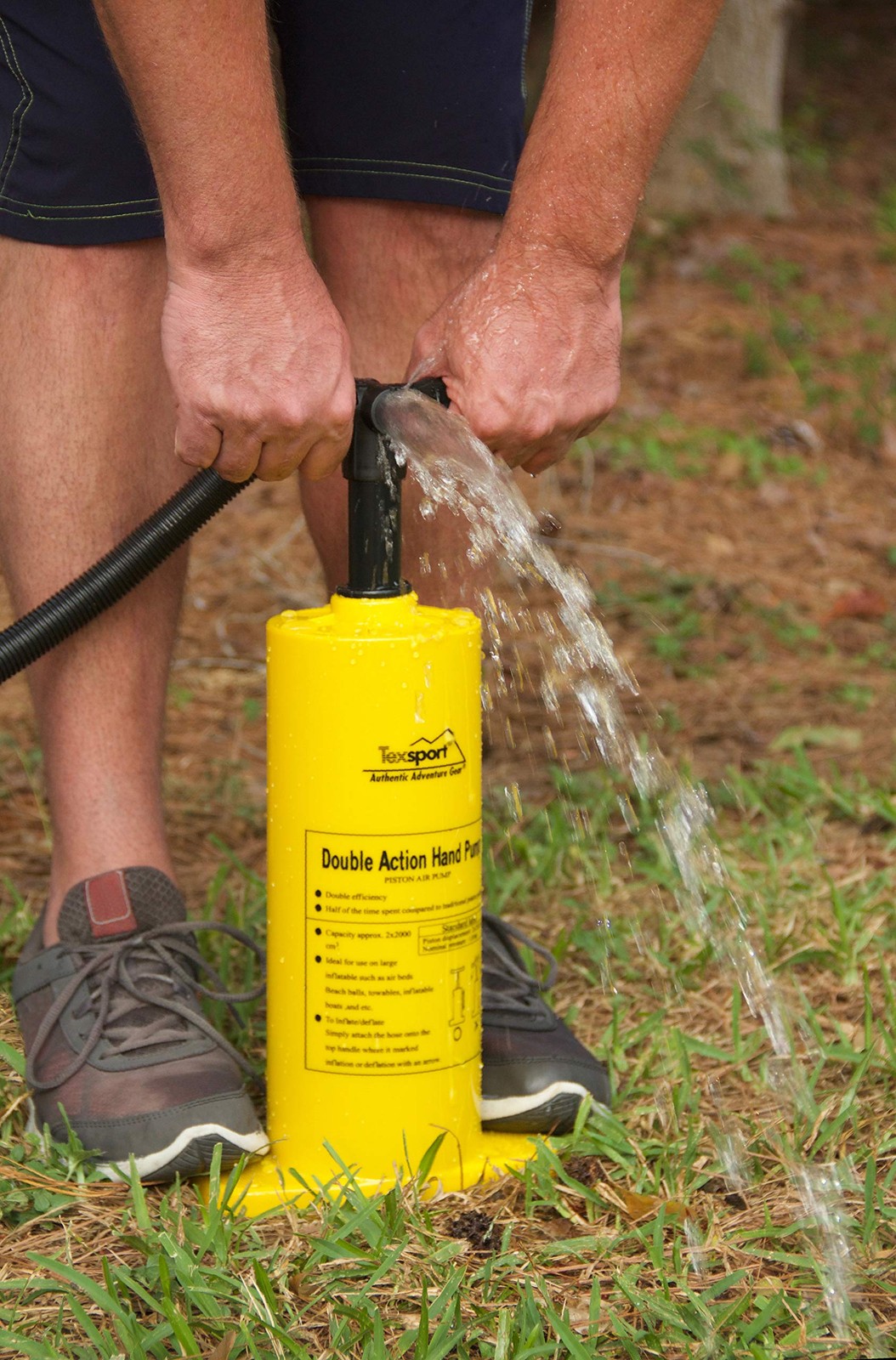 Double Action Hand Pump For Air Mattress Yellow 67 X 28.5 X 11.8