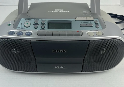 Vintage Sony CFD-S01 Boombox CD Radio Cassette Player Portable Stereo Tested Rea