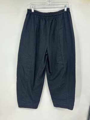 COS Women s Elasticated Barrel Tartarus Pants Drawstring Black Ankle 40 US 8/10