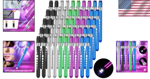 Durable Aluminum LED Penlights Set with Pupil Gauge for Medical Use - 5 Colors - Picture 2 of 9