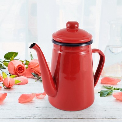 1.1L Enamel Coffee Pot Hand Tea Kettle Induction Cooker Gas Stove Universal6569