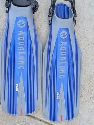 Aqua Lung Blades 2 Technisub Flex Diving Fins Giant Made in Italy Blue Gray Frsp