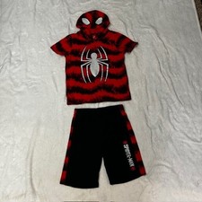 Spider-Man Shorts, Short Sleeve Hoodie Set Boys Size 10