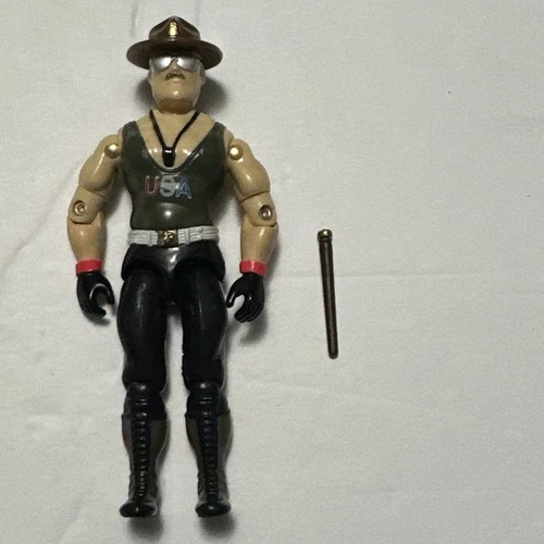 1985 Gi Joe Mail Away 3.75" USA Sgt Slaughter v2 Figure Complete w/ Baton Hasbro