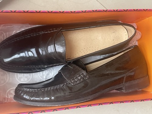 COLE HAAN Air Dark Brown Patent Leather Penny Loafers SIZE 6 1/2 B Women - Picture 2 of 6