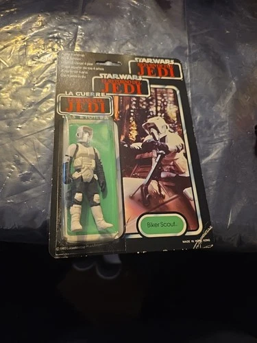 Vintage Star Wars ROTJ Tri Logo Biker Scout Mint On Card