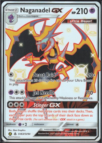 Naganadel-GX SV63 Pokemon TCG Hidden Fates Shiny Vault NM