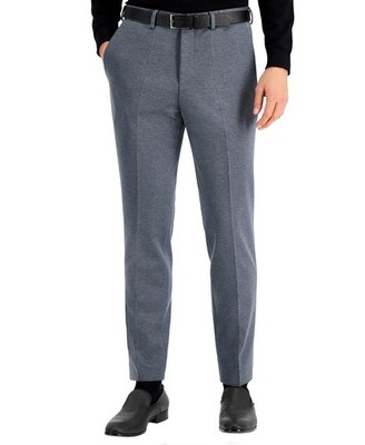 Hugo By Hugo Boss Mens Graf Slim Fit Micro Check Pants 40R Silver