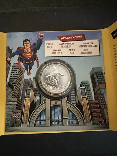 2025 P SUPERMAN 1 OZ SILVER DC COMICS U.S Minted .999 FINE MATTE- High Relief
