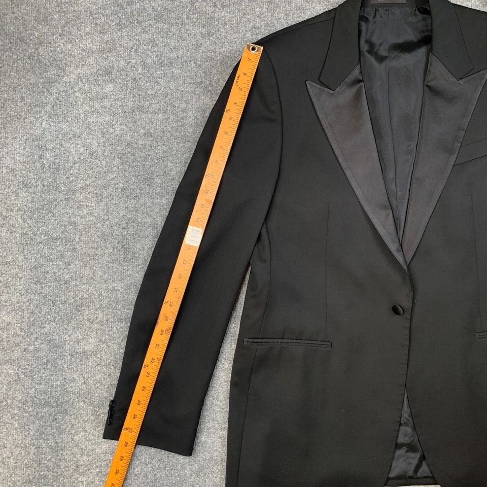 Blazer Hugo Boss Para Hombre 44L Negro Super 100 Lana Un Botón Pico Solapa Sin Ventilación Foto 4 de 4