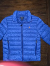 Polo Ralph Lauren Youth Packable Royal Blue Puffer Jacket Size L 14-16
