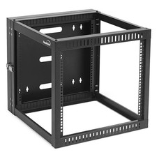 NavePoint Wall Mount Server Rack with Hinged Back, 4-Post 24  Deep, Rear Swing