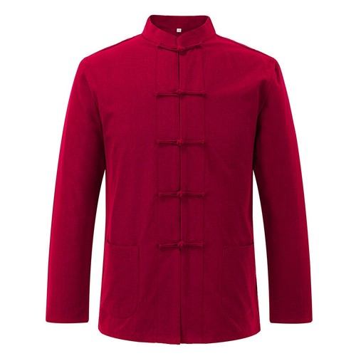 Männer Chinesisch Kung Fu Tang Anzug Hemd Kampfsport Uniform Frosch Knopf Jacke - Bild 11 von 18
