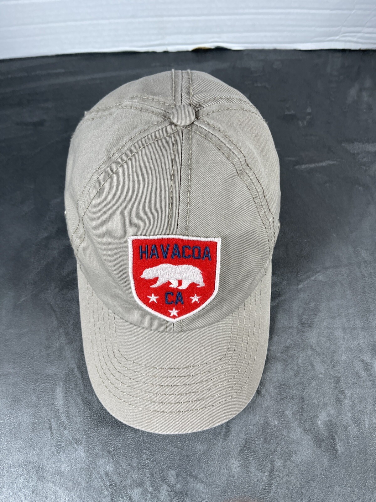 HAVACOA California Patch Bear Shield Strapback Be… - image 2