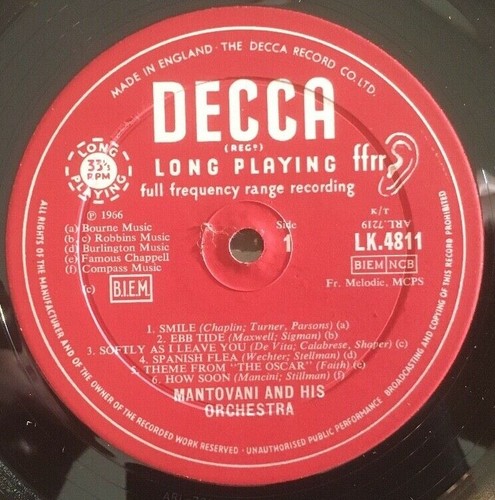 Mantovani & His Orchestra "Mr. Music... Mantovani" 1966 Decca UK Mono Vinyl LP - Picture 6 of 8
