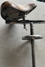 Selle Cuir Vintage Sur Pied Réglable Pour Tabouret Vintage Rare Fauteuil