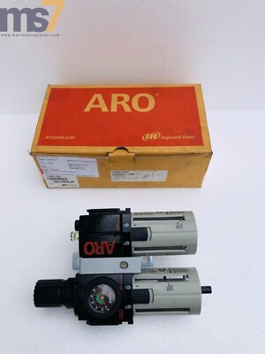 INGERSOLL RAND ARO C38351-600 FILTER REGULATOR LUBRICATOR FRL SET 3/4'' W/GAUGE