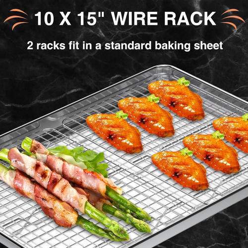 2-Pack Cooling Rack for Baking, 15X10 Inches Stainless Steel Cookie Rack - Picture 5 of 12