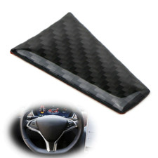 Tesla Model S X Lower Steering Wheel Sticker Black Carbon Fiber Tesla Model S X Lower Steering Wheel Sticker Black Carbon Fiber