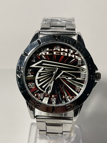 Atlanta Falcons NFL Team Logo Men's Stainless-Steel Silver Watch NEW - Picture 9 of 12