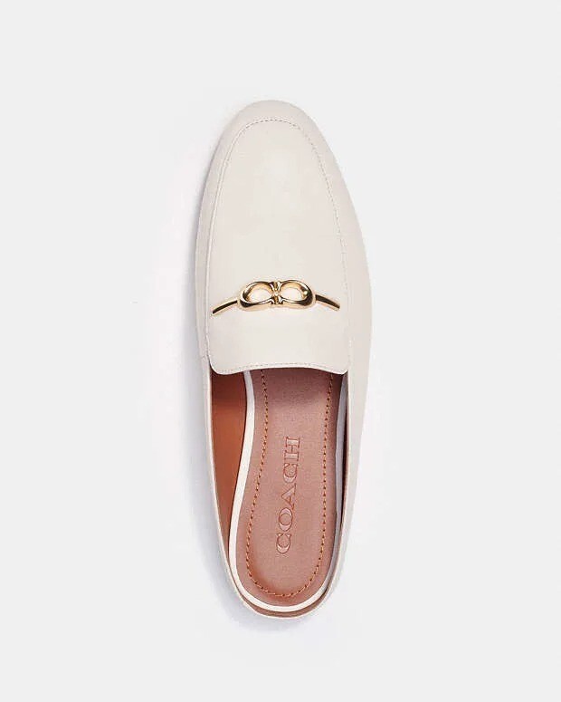 希少　COACH コーチ　シエナスライドレザーミュールローファー24.0 Coach Sienna Slide Loafers Shoes Women's Size 11 Color Chalk
